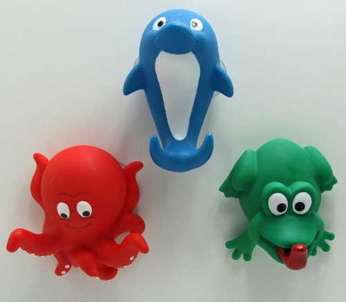 Kinder Badhaken SET Kunststoff 3 tlg., versch. Tier Designs, Bad Haken