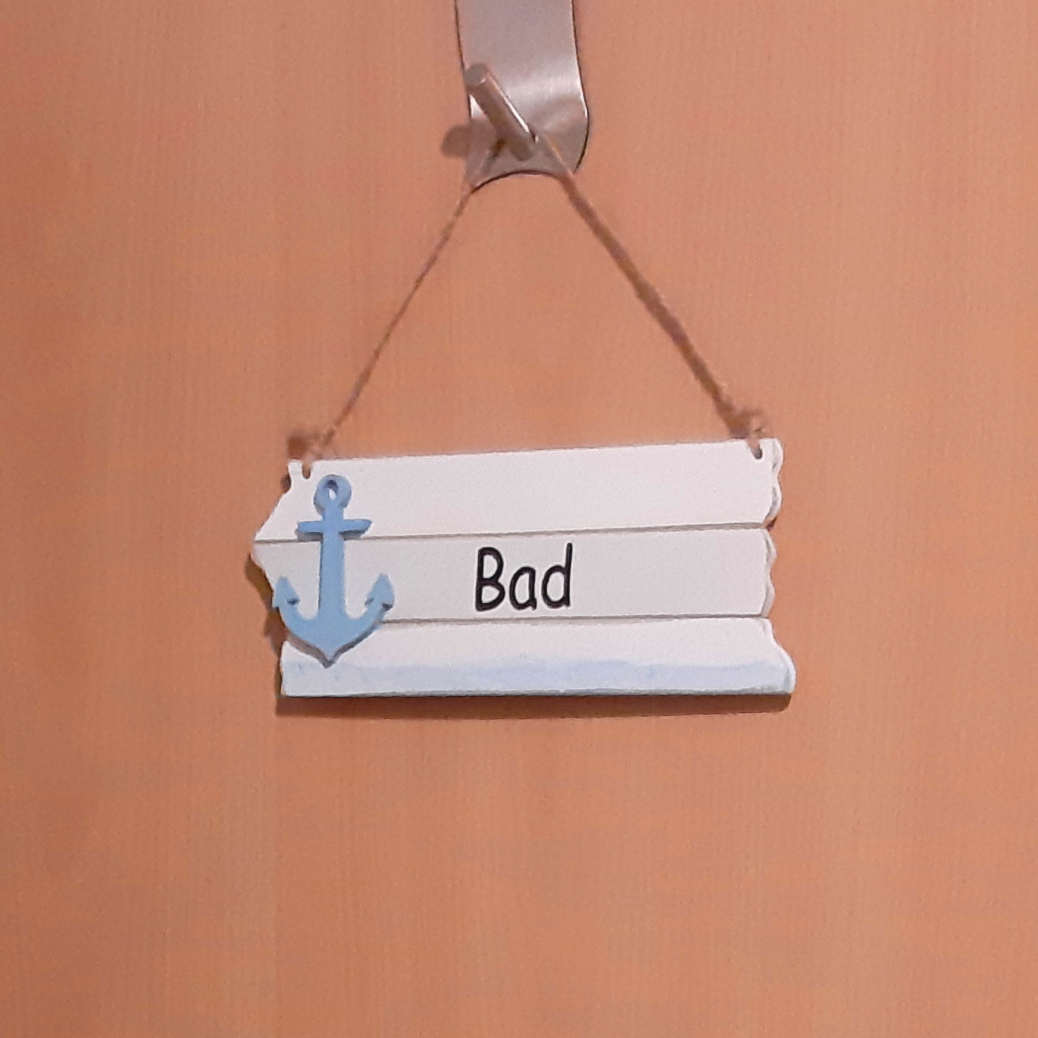 Badezimmer Schild Holz BAD Maritim Aufhängbar Anker WC Toiletten
