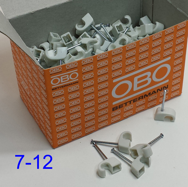 OBO Haft-Clip 7-12 Mm L25 Reinweiß 100 Stück 2228422L25RWS